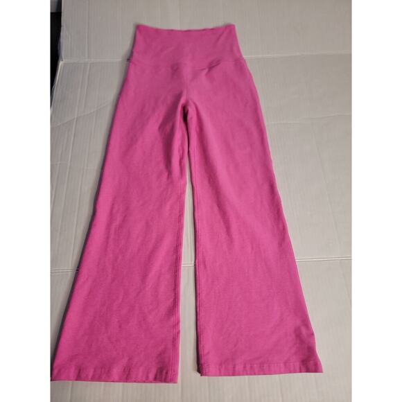 Beyond Yoga Pink Cropped Pant Sz Medium Straight Wide Leg Pull On - Picture 2 of 7